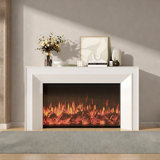 Elegant fireplace with eco-friendly wood frame