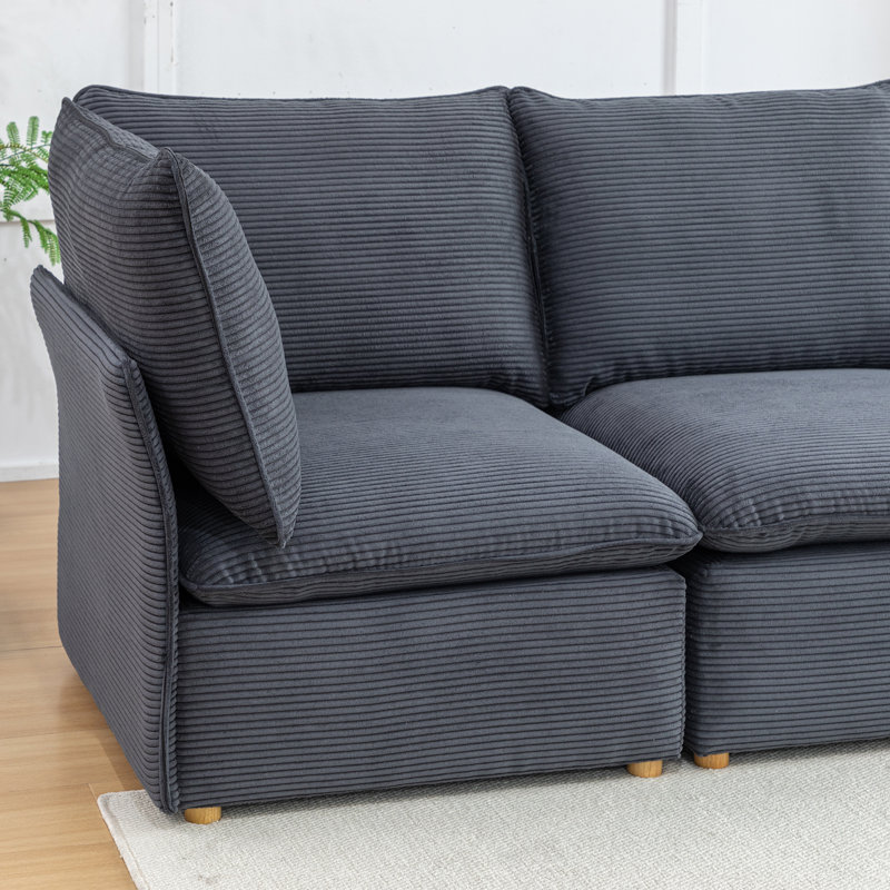 Canapé modulaire Hepworth Dejohn, H 36 po x l 125 po x P 33 po, 4, Gris