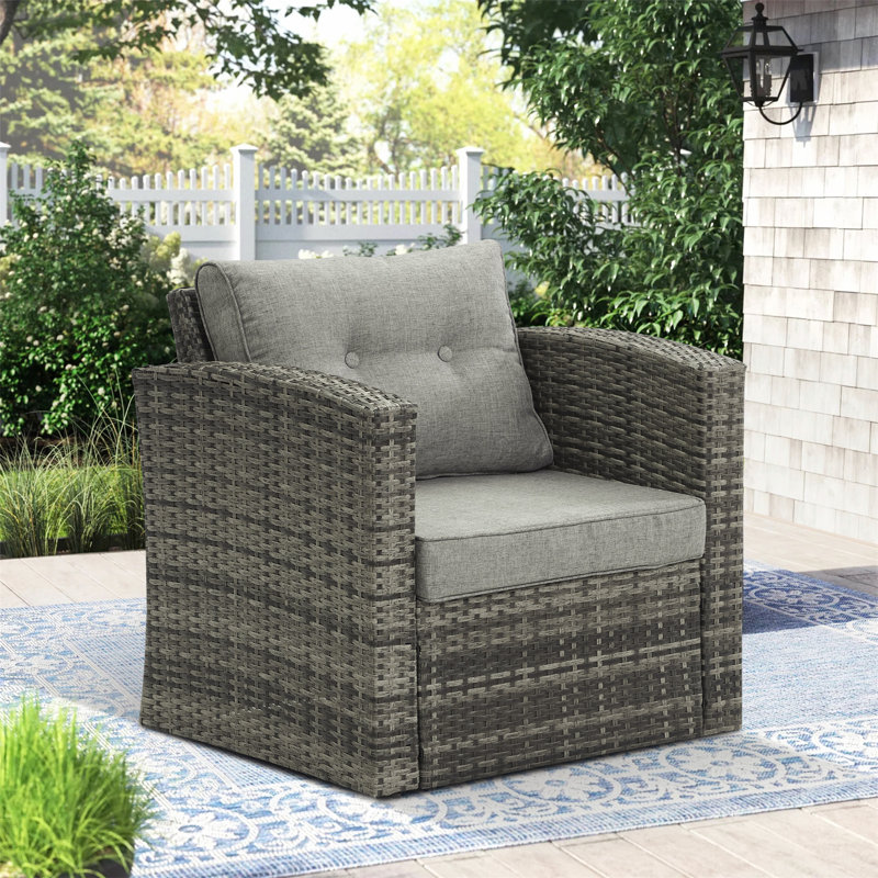 Chaise de patio avec coussins, gris, Gris clair