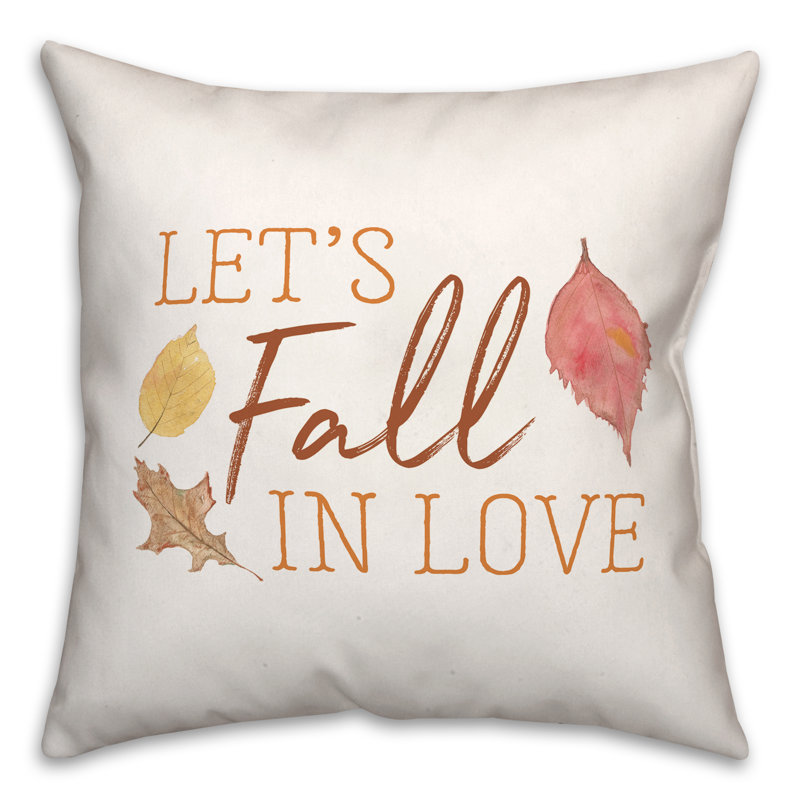 Housse et insert de coussin carré Let's Fall in Love, H 16 po x l 16 po