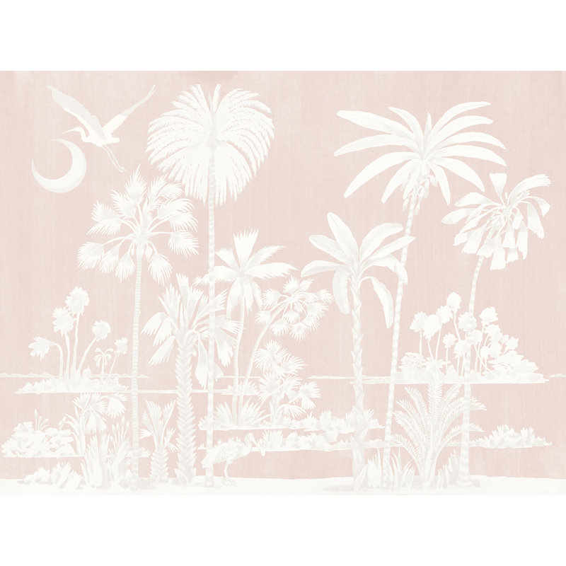 Murale Charleston Marsh Breeze par Megan Molten, PVC, Rose