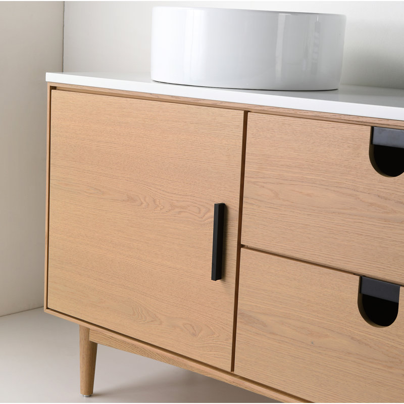 Portree 72" W Double Vanity, Whitewash Oak