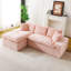 Canapé polyvalent en velours rose et tortue rose-1059929039-1062220579