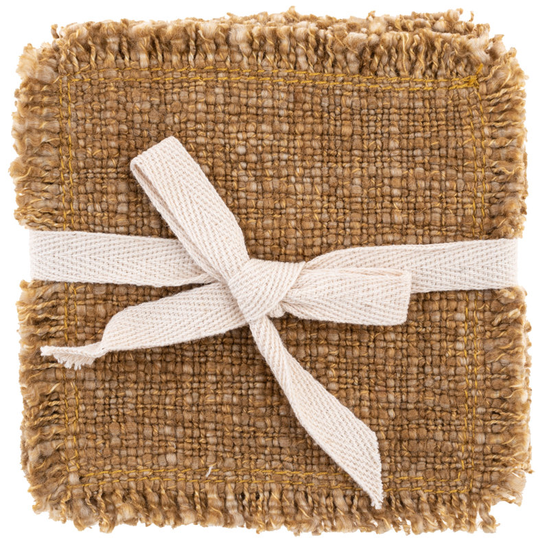 Double Stitch Coaster Linen, Brown