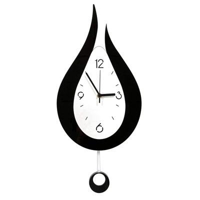20.4 Inch Large Silent Modern Decoration Wall Clock with Pendulum Arabic Numerals Water Drop