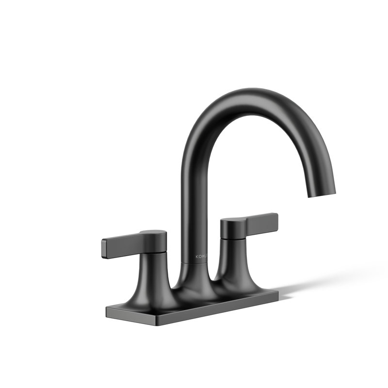 Venza Centerset Bathroom Sink Faucet 1.2 GPM, Matte Black