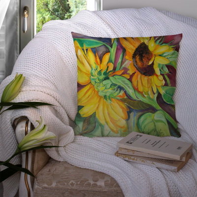 Sunflowers Square Sunflowers Indoor/Outdoor Fabric Throw Pillow