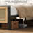 Vena Boho Style King Bed Frame with Rattan Headboard and Footboard, No Box Spring Needed, Iron Platform Bed With Stable Metal Frame-1415020892