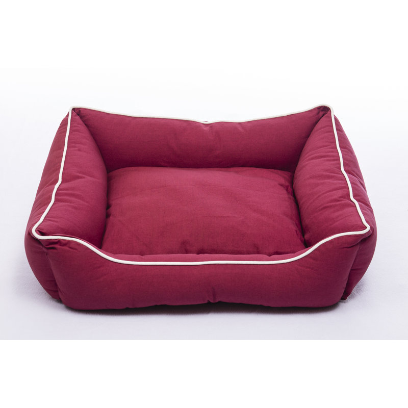Tadeo Canvas Pet Bed, Berry, 20cm H x 66cm W x 61cm D