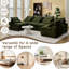 Modulaire en velours côtelé, 6 sièges, accoudoirs, bricolage avec coussin lombaire, sans housse, agencements et coussins pour le cou pour plus de confort