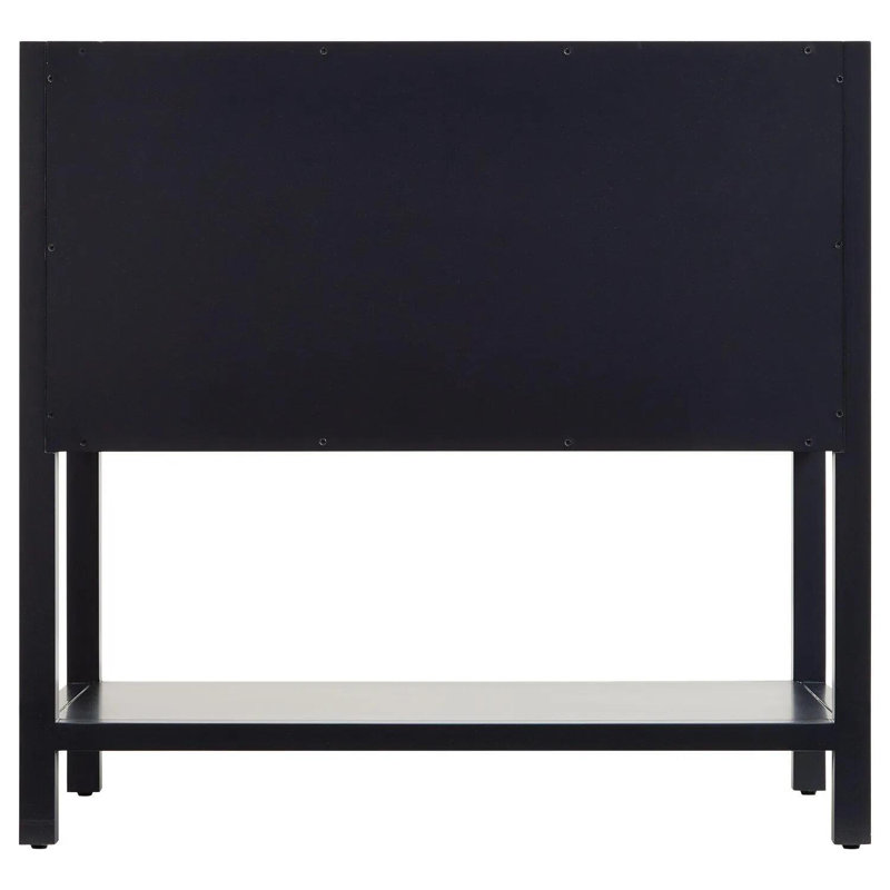 36'' Black Freestanding Bathroom Vanity with Arctic White Quartz Top