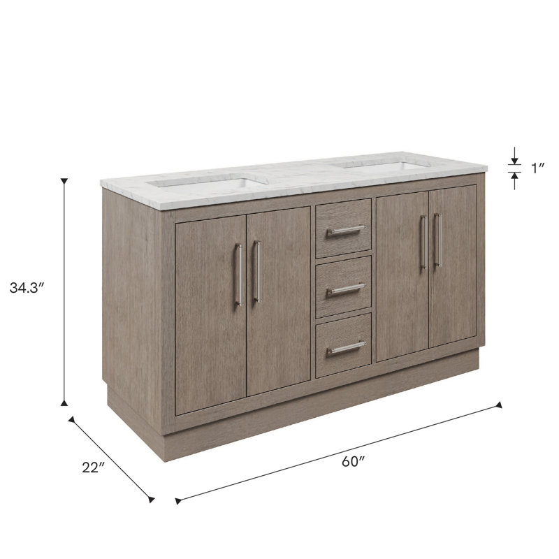 Hugo 60'' W Vanity, Chrome