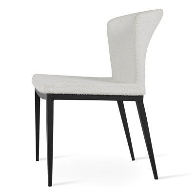 18'' H Wool Upholstered Metal Side Chair