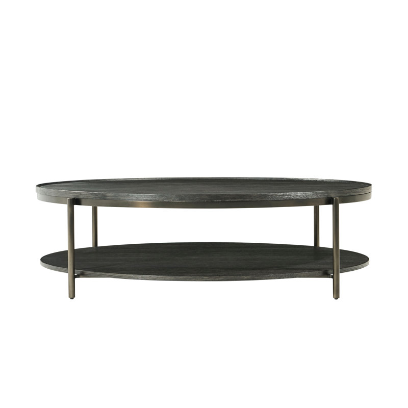 Repose Solid Wood Top Coffee Table, Charcoal