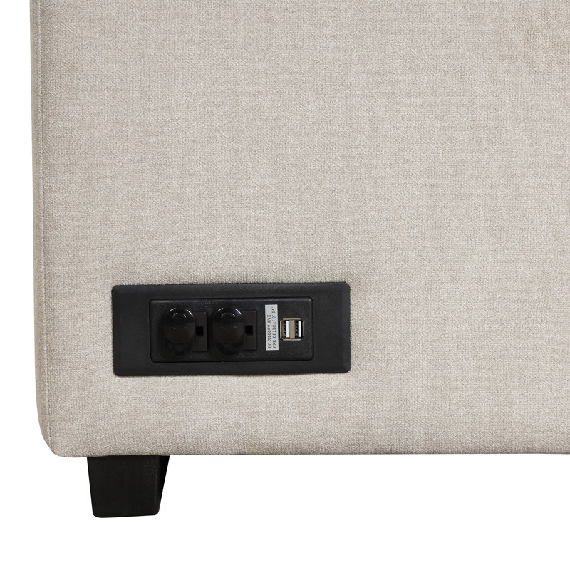 Canapé modulaire rembourré 3 pièces Mamounia, 100 % lin beige