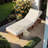 Acacia Wood Adjustable Outdoor Lounge Chair with Side Tray and 4.7" Cushion-746347787