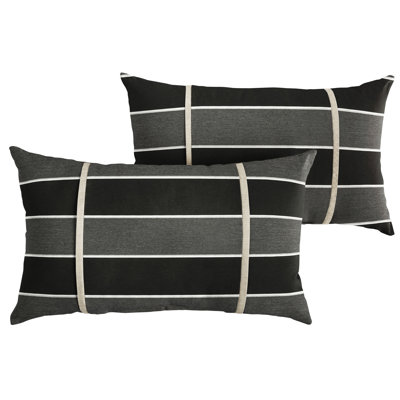 Sunbrella Outdoor Stripe Double Petite Flange Pillow Set of 2