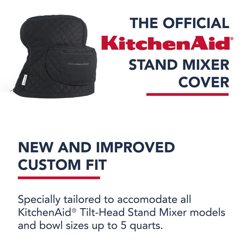 KitchenAid® Quilted Fitted Mixer Cover, Onyx Black