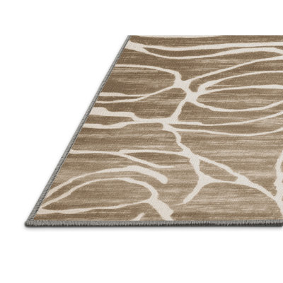 Tapis abstrait gris lavable à la machine