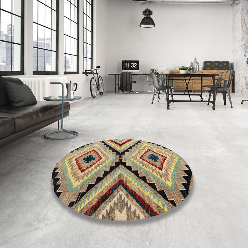 Tapis abstrait moderne 4454, Rond 8 pi