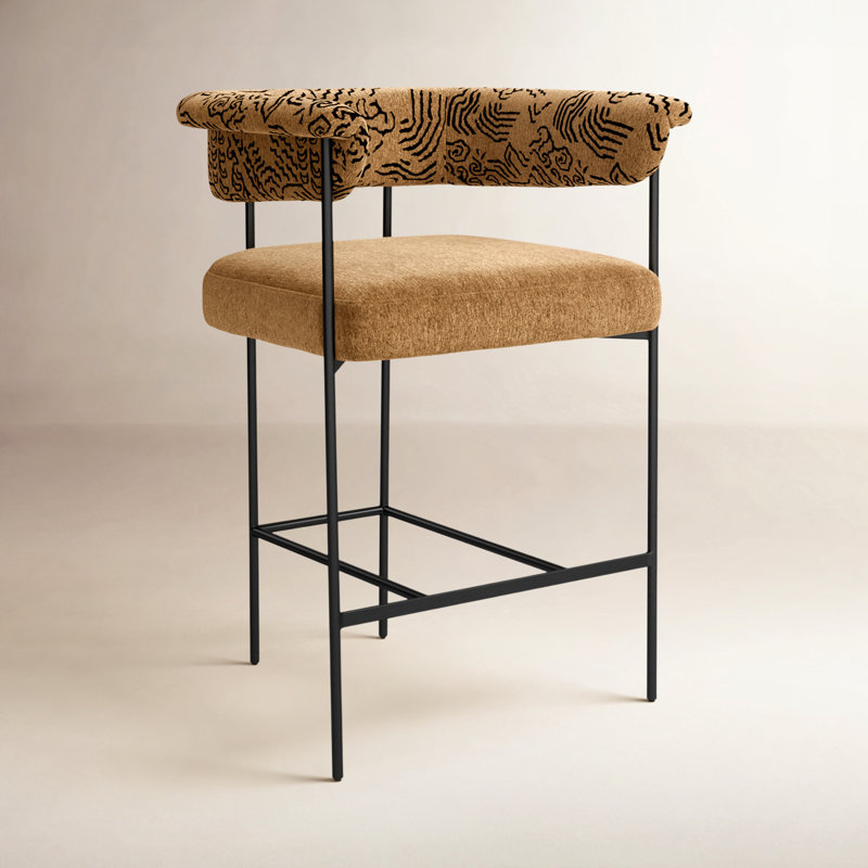 Grayson Counter and Bar Stool, Counter Stool (26.5" Seat Height), Brown, Abstract