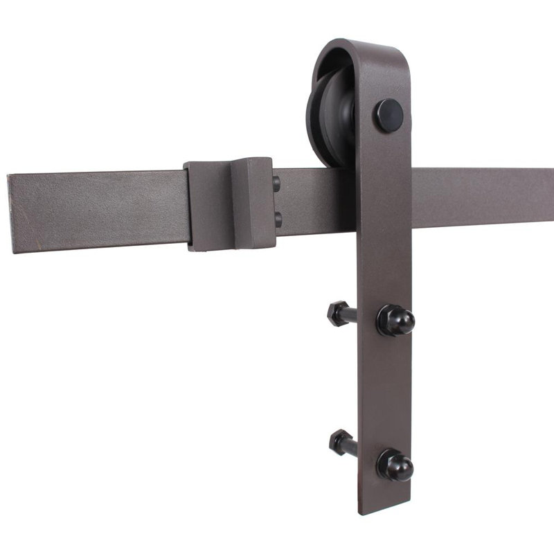 Porte de grange en bois massif lambrissé et métal, 40 po x 84 po, Naturel