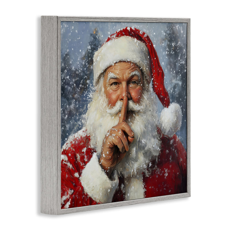 «Secret Santa Shh», estampe numérique par Petal Prints Design, Estampe numérique Farmhouse, H 24 po x l 24 po