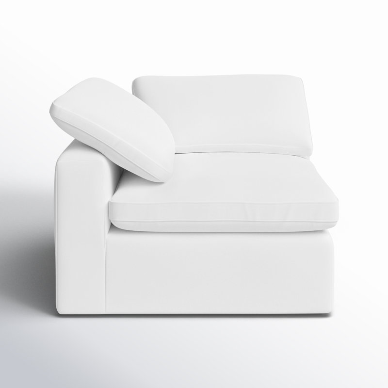 Wonardo Upholstered Corner Chair, Cotton White Fabric
