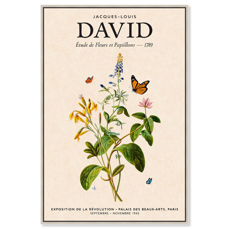 «David's Delicate Flowers», affiche d'art rétro sur toile par Art Remedy, H 46 po x l 31 po, Cadre argenté
