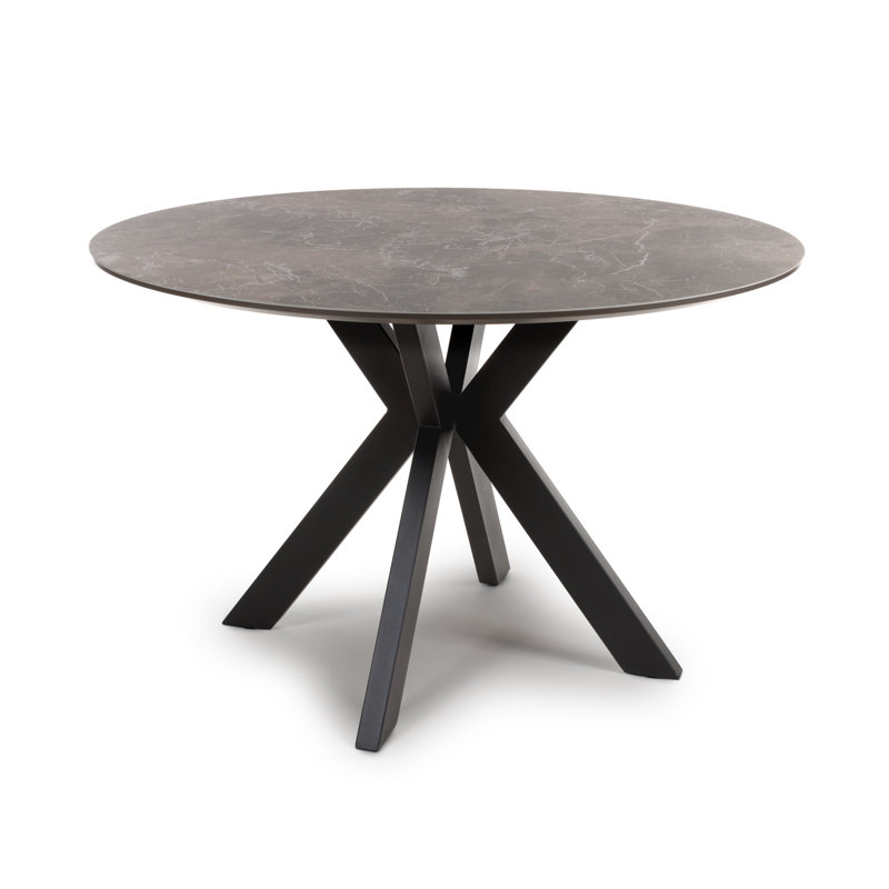 Nysa Round Metal Base Dining Table, 119.50" L x 119.50" W