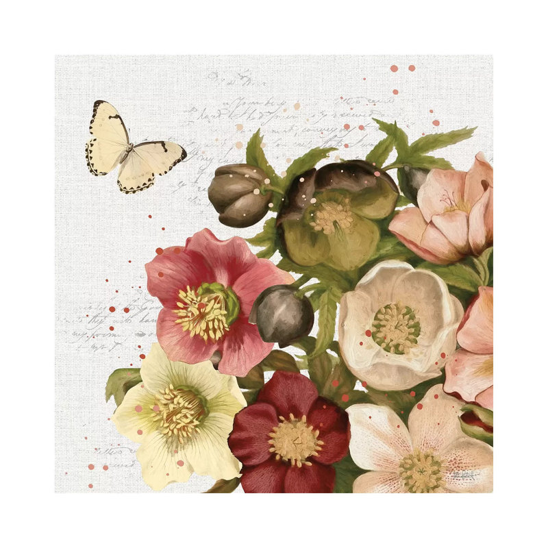 Vintage Petals II 1 Piece Wrapped Canvas Painting, 45.72 cm H x 45.72 cm W x 1.91 cm D