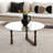 Modern Coffee Table, Walnut Color, 31.5 x 16.1 x 31.5 inches | 100% Beech Wood with 6 mm Thickness | Durable Tempered Glass Frame | Elegant Design for Living Room & Contemporary Spaces | Easy Assembly