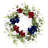 Red white and Blue Hydrangea and Eucalyptus Patriotic Artificial Wreath