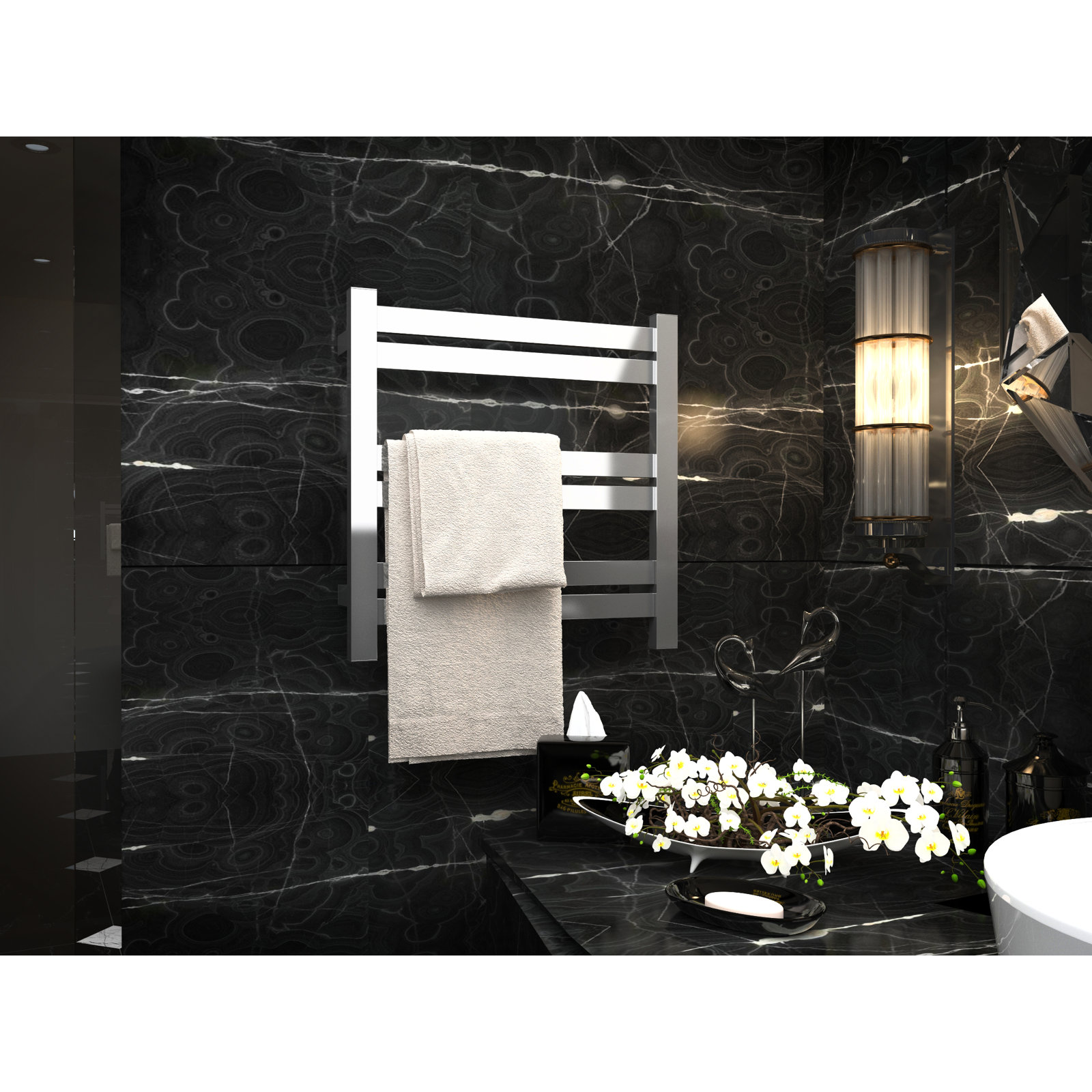 Starling Wall Mounted Electric Towel Warmer, Polished Chrome