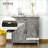 Sideboard Buffet Cabinet | Farmhouse Barn Door 32” Gray Wash | Storage &amp; Adjustable Shelf | MDF, Particleboard