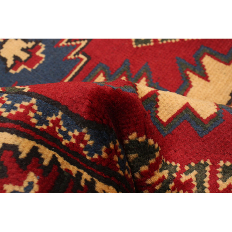 Tapis de couloir unique en laine rouge 2 pi 10 po x 9 pi 9 po Kargahi
