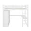 Lit mezzanine en bois pleine grandeur avec garde-robe intégrée, bureau, tiroirs et tablettes de rangement-65818727