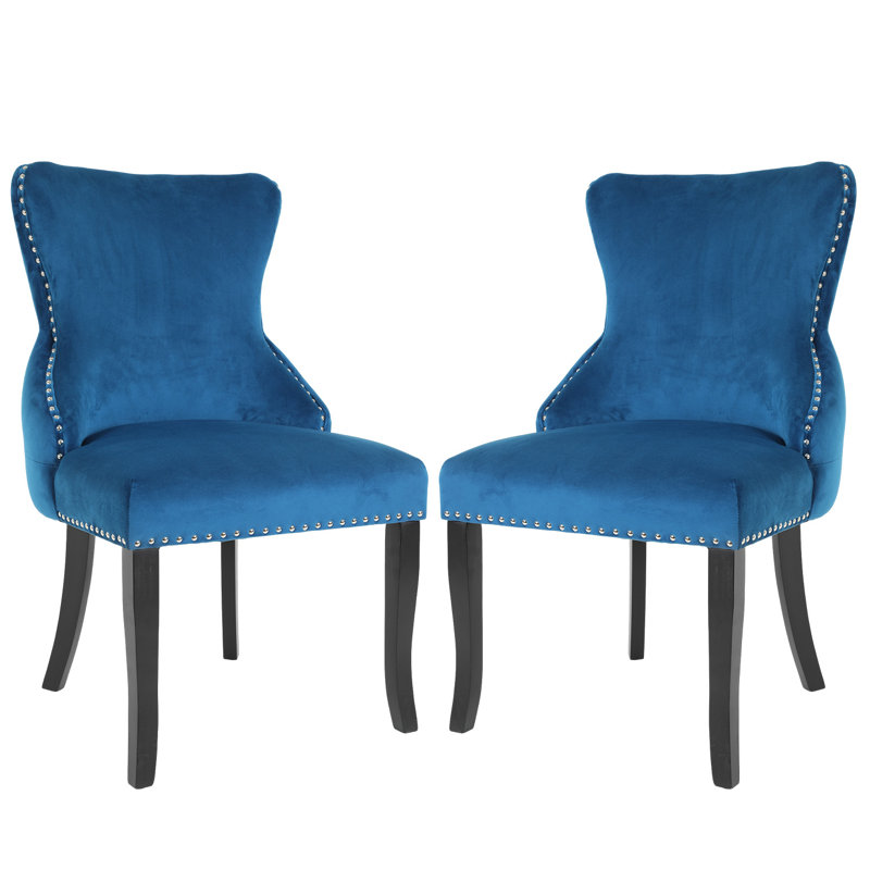 Ensemble de 2 chaises de salle à manger rembourrées Modern, Bleu