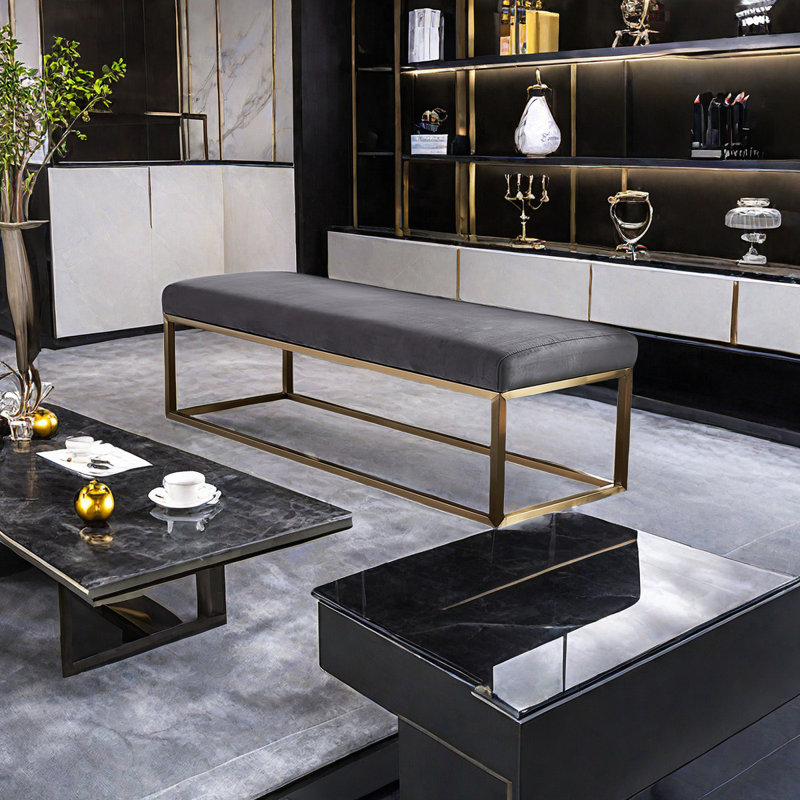 Banc rembourré en tissu Modern Minimalist