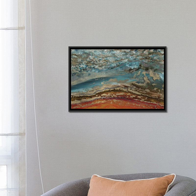 « red strie », reproduction d’art sur toile, H 18 po x l 26 po x P 1,5 po, Toile avec cadre noir