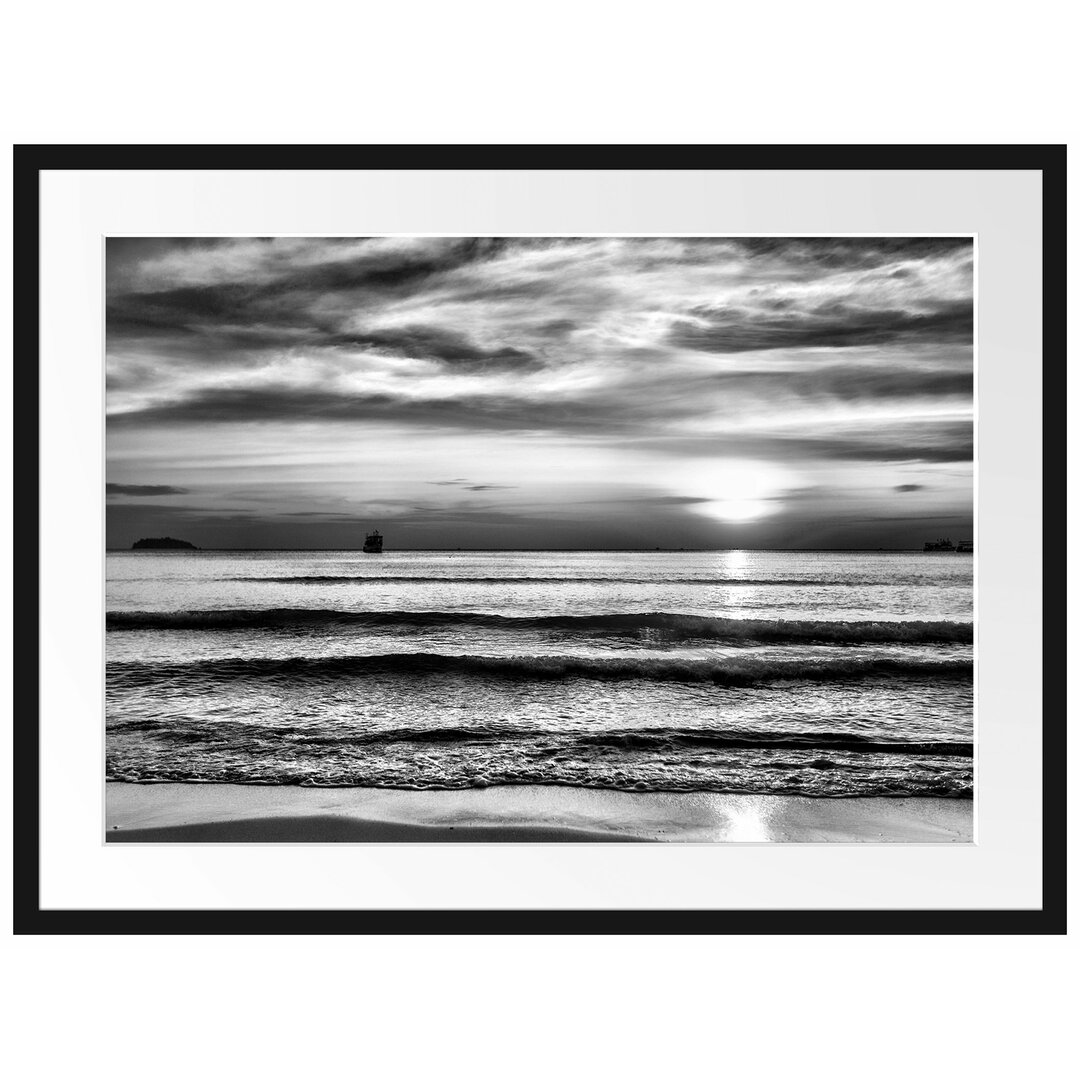 Gerahmtes Poster Malibu Beach Sunrise Water Sand