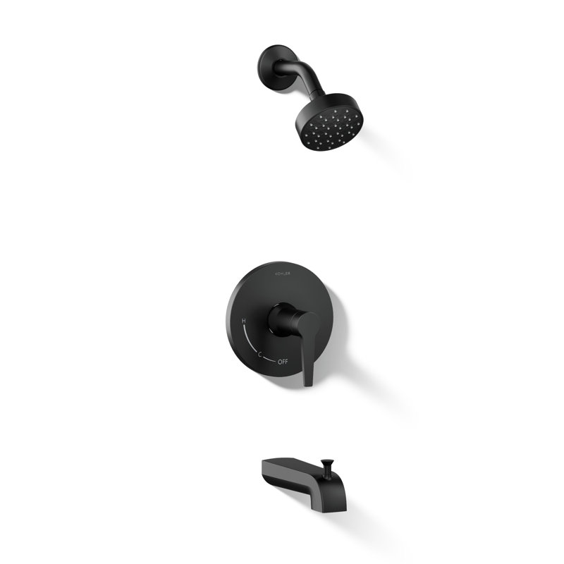 Kohler Pitch Rite-Temp Bath And Shower Trim With 1.75 GPM Water-Saving Single-Function Showerhead, Single Spray Setting