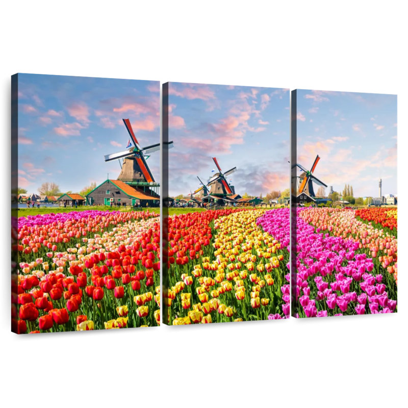 Tulipes et moulins à vent Alvord, H 20 po x l 33 po