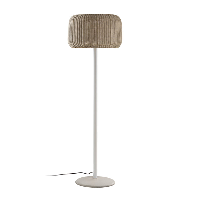 Lampe sur pied 64,96 po Fora, Blanc naturel, Beige clair