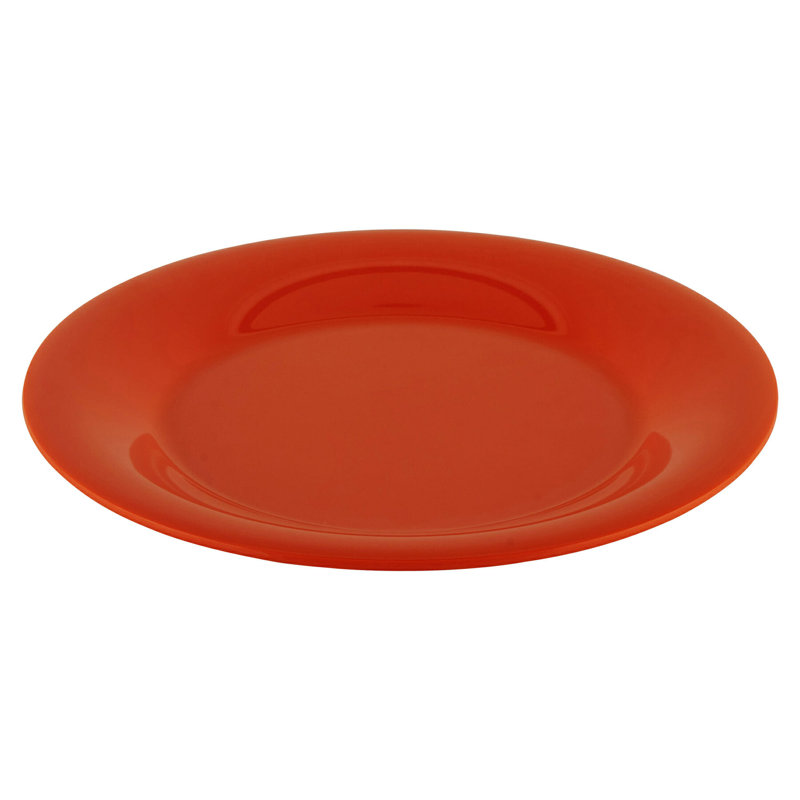10.5'' Orange Melamine Chip-Resistant Dinner Plates, Set of 4