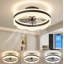 Ventilateur de plafond encastré à télécommande 17 pouces avec lumière 17 pouces en cristal Elegant-130156555