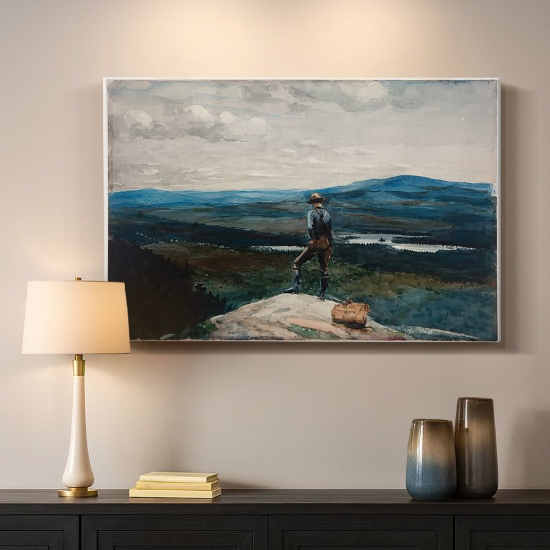 Vue depuis la montagne (ou le guide) - Winslow Homer - Toile tendue avec châssis - c. 1890, 24 po x 36 po