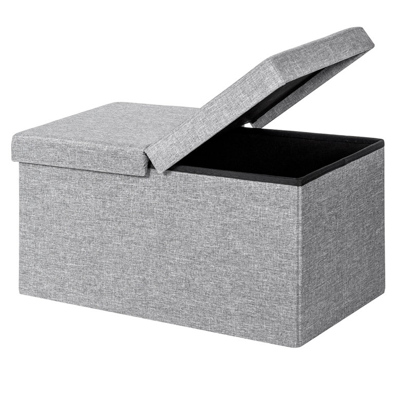 Eleen Upholstered Storage Bench, Grey