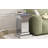 Modern Mirrored Side Table With LED Lights And Crystal Inlay For Living Room