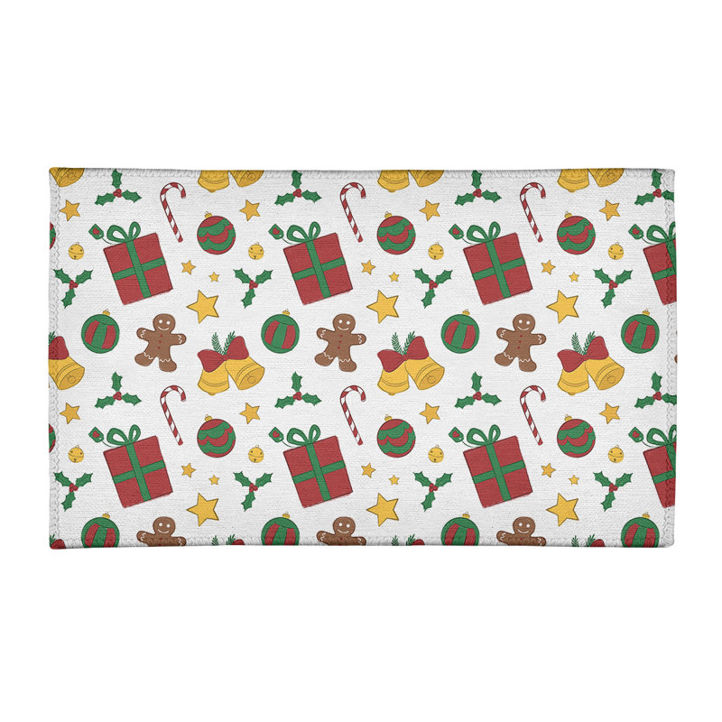 Tapis vert/rouge/jaune fait main, Rectangle 3 pi x 5 pi